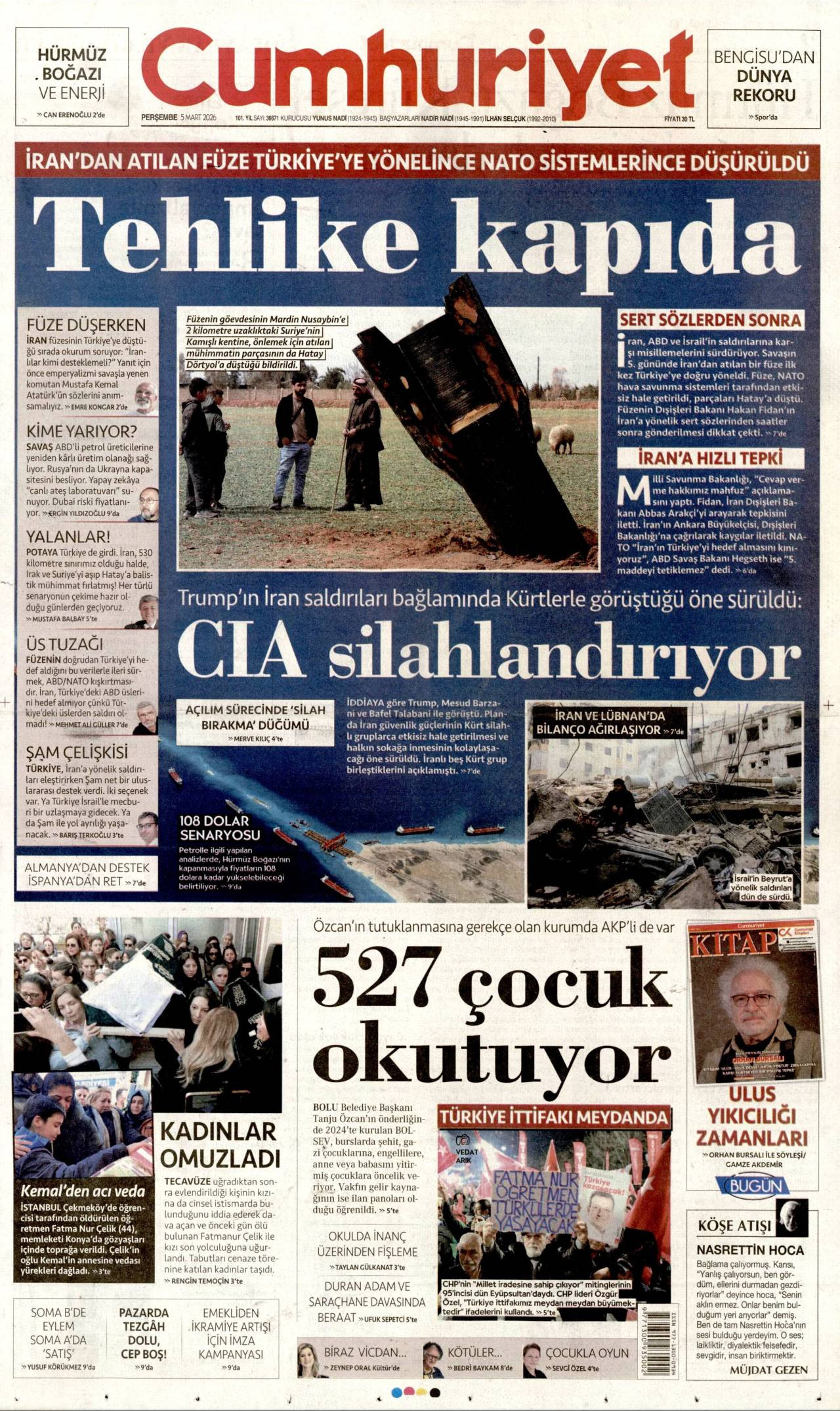 Cumhuriyet Gazete Manşeti