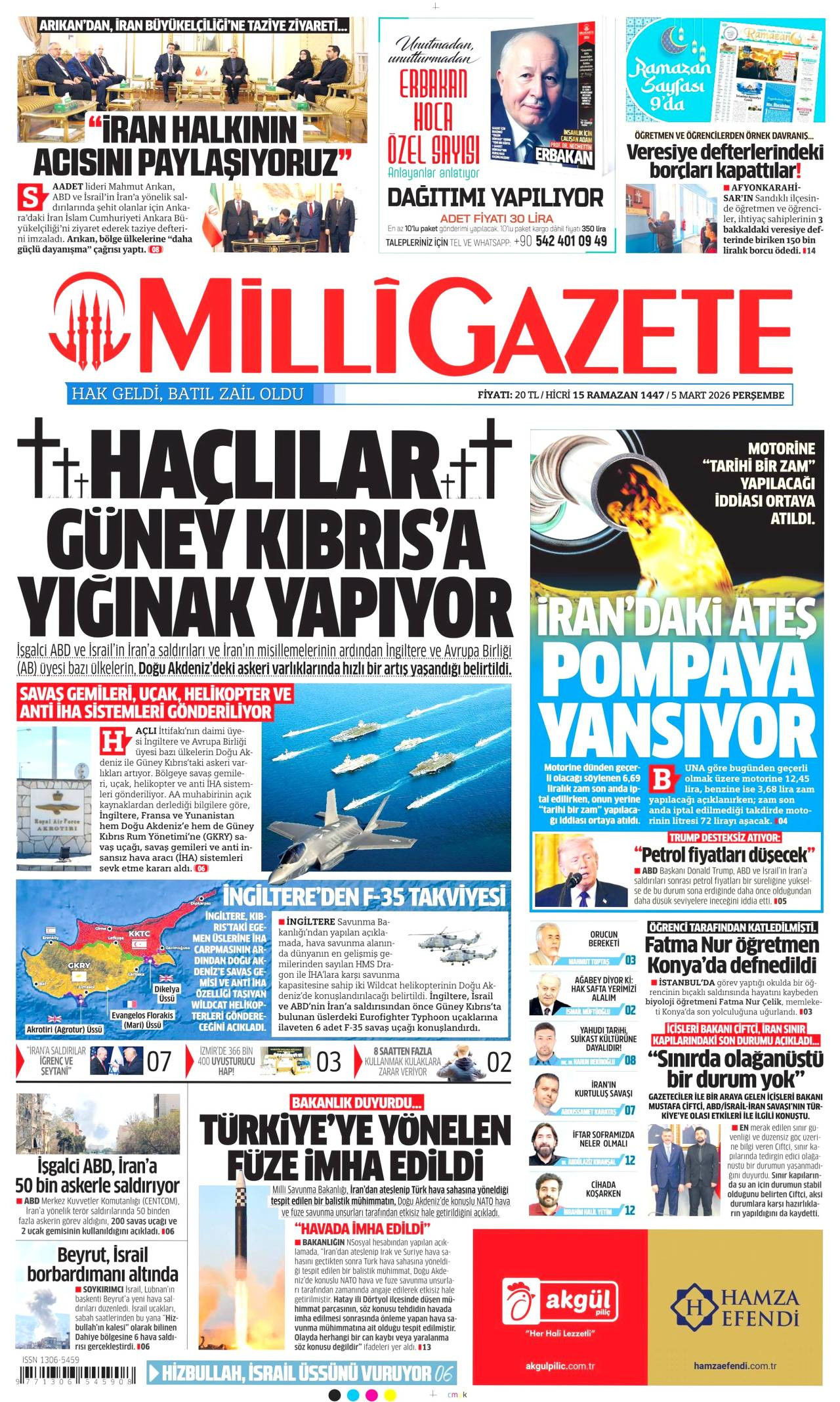 Milli Gazete Gazete Manşeti