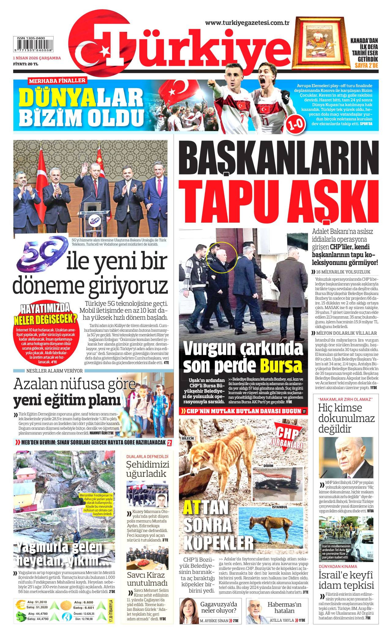 Türkiye Gazetesi Gazete Manşeti